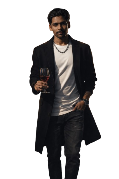 Sumit Washimkar with wine glass